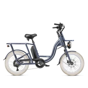 Vélo électrique modèle Flora couleur noir, vue de profil.